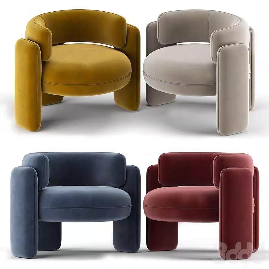 美式轻奢单人沙发客厅家用懒人休闲椅设计师洽谈椅意式极简沙发椅