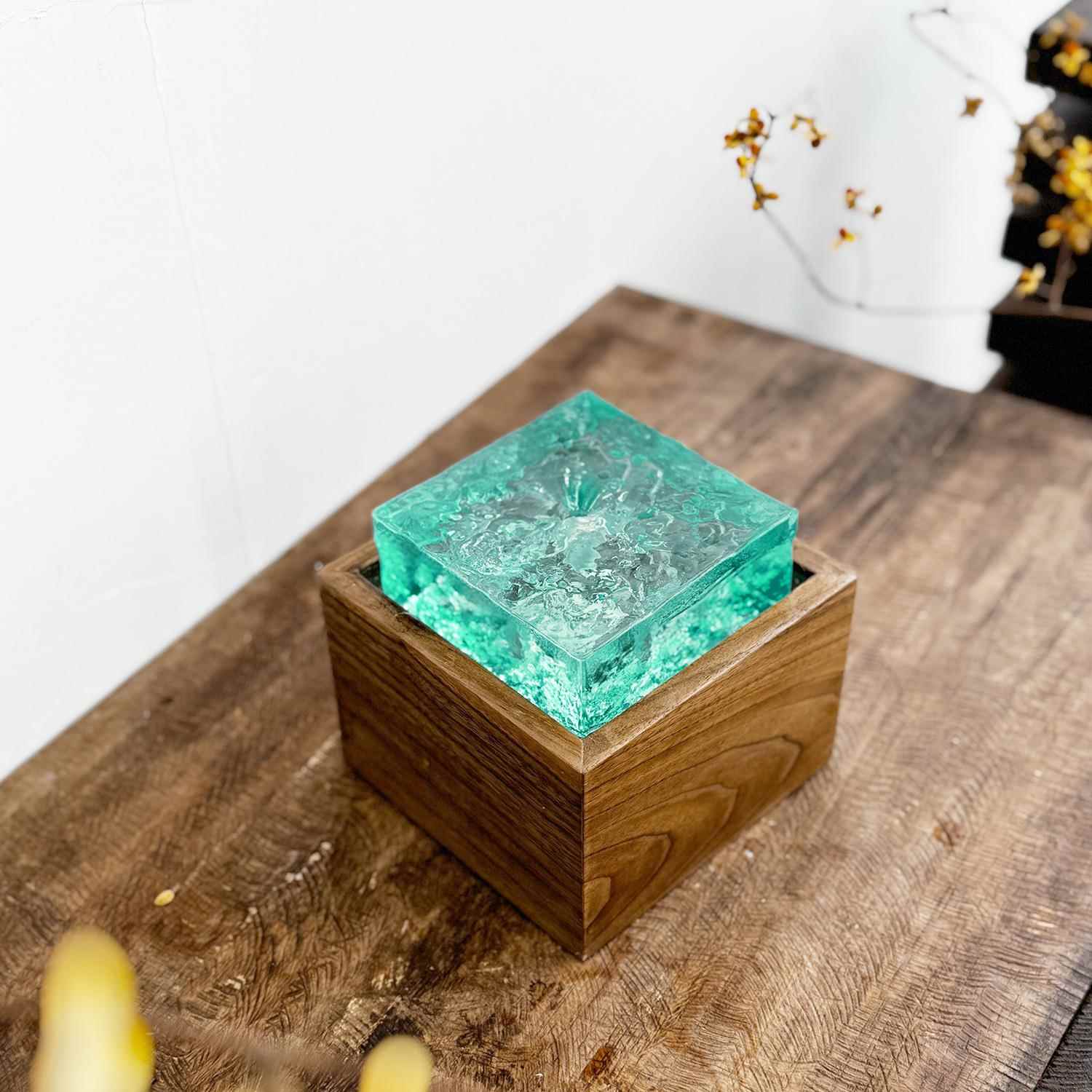 高档原创桌面喷流摆件办公室泉装饰朋友开 方业招财礼物小形水特