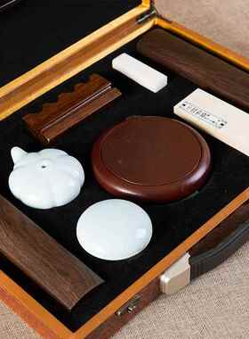 文房四笔宝装笔纸砚成人砚台毛架笔套挂毛笔字墨IVG书法初学者入