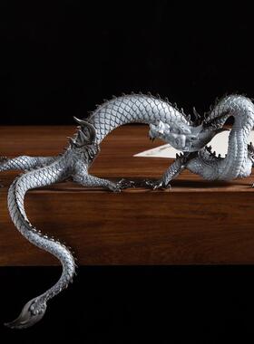 铜龙饰品生肖五爪金龙蓝龙铜工艺品家客厅入口办公室办公桌吉祥物