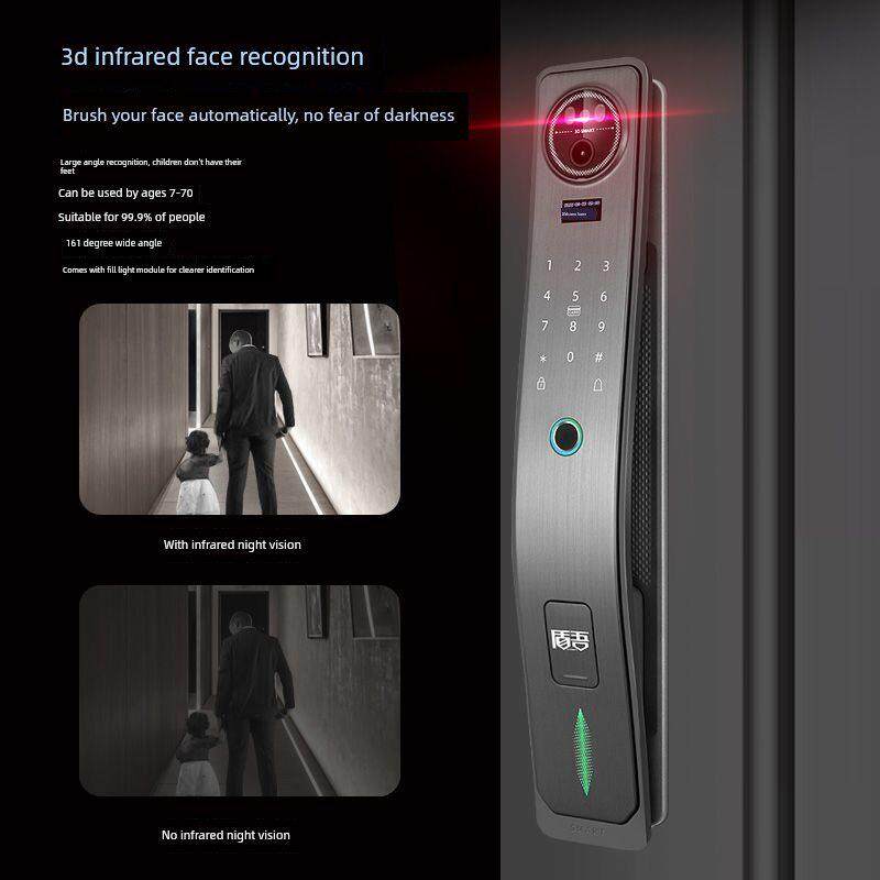 新款全自动智能指纹锁家用入户防盗门可视猫眼电子密码锁人脸识别