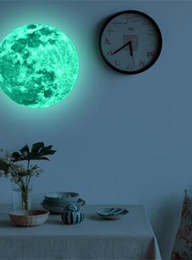 新款直销跨境5-40cm夜光月球绿色蓝色粉色发光月亮墙贴夜光PVC卡