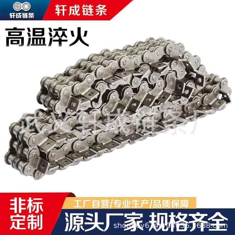 供应短节距单双排单双侧带弯板链板附件工业传输送精密滚子链条图片