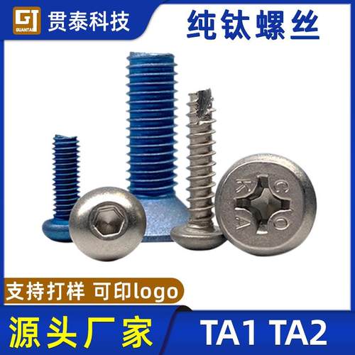 厂家定制钛螺丝 M2M3M4M5M6平头十字内六角钛螺丝 订做