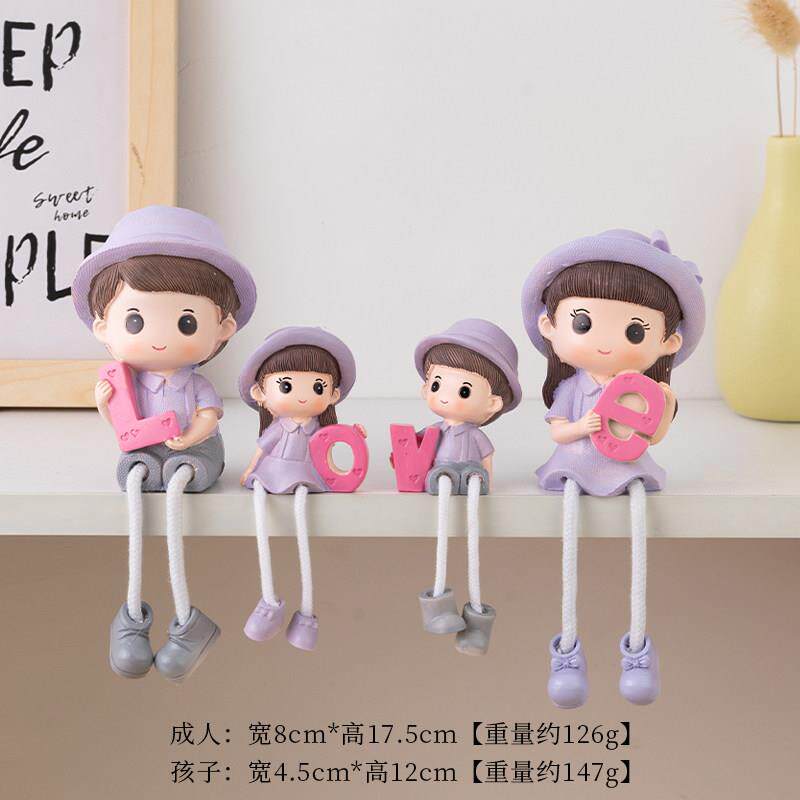 创意可爱的挂腿娃娃饰品工艺品房间墙壁客厅酒柜家居装饰礼品小饰