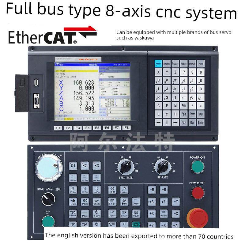 全总线数控系统ethercat五轴车铣覆合钻攻加工中心精雕铣机床RTCP