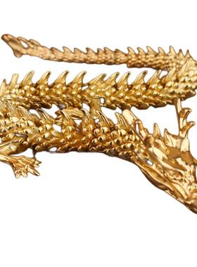 升级镜面款黄铜金龙可活动中国龙爆款热销3D神龙摆件古玩生肖铜龙