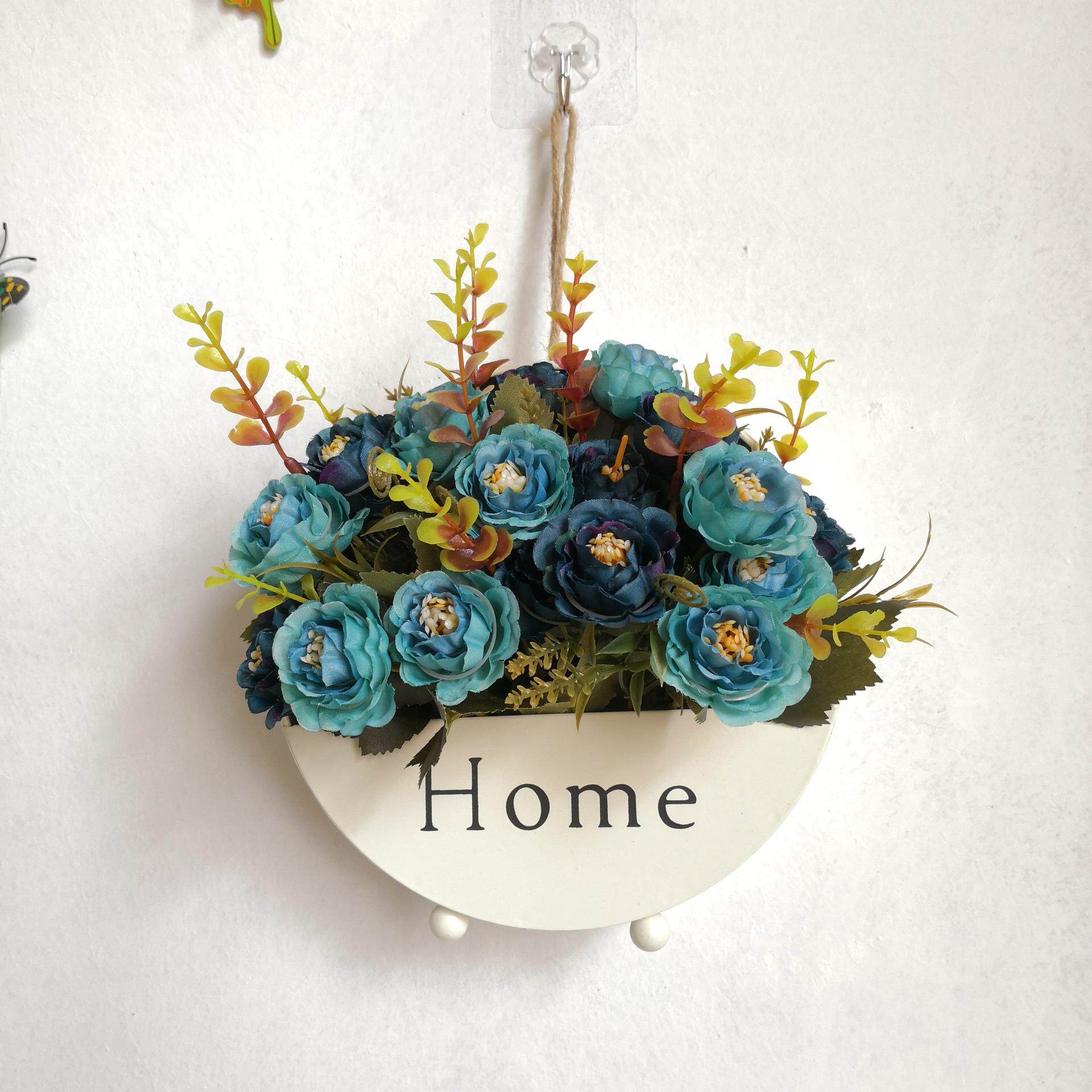 客厅卧室墙面房间假花装饰品墙壁饰墙上创意绿植挂饰挂件仿真壁挂