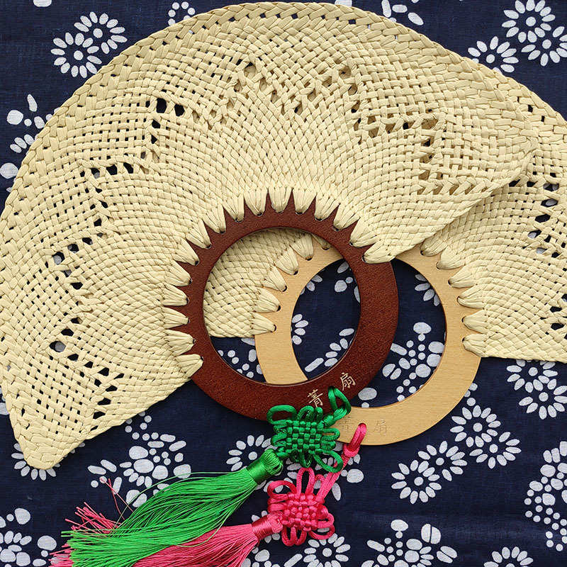 手工菁扇 四川特色古镇旅游伴手礼外贸 非遗木柄景区古风工艺扇子