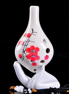 高档初学陶笛C孔AC音调六孔中调手绘长嘴型6民族乐器