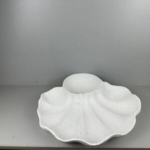 北欧白色陶瓷海洋贝壳碗果盘下午茶点糕点碗 纯色美食碗餐碗瑕疵