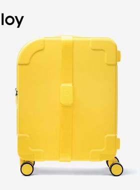 高档alloy阿乙轮黄色行箱拉李杆箱万向pc皮箱休闲运动乐短途登机