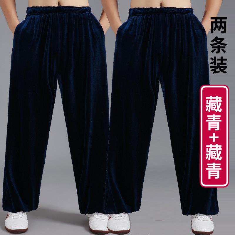 高档新款太极服女款秋冬款秋太极裤男款季太练极服装男功裤武冬术图片