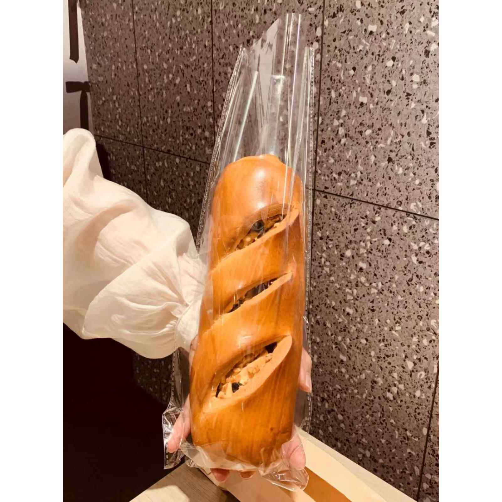 长条面包包装袋透明烘焙打包袋大列巴袋法棍袋自封袋毛毛虫面包袋