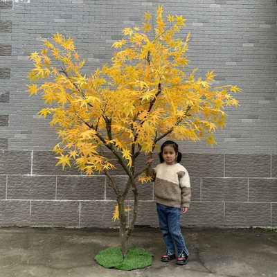 仿真花枫叶树造型天然树干木桩落地室内橱窗造景假树装饰红枫树