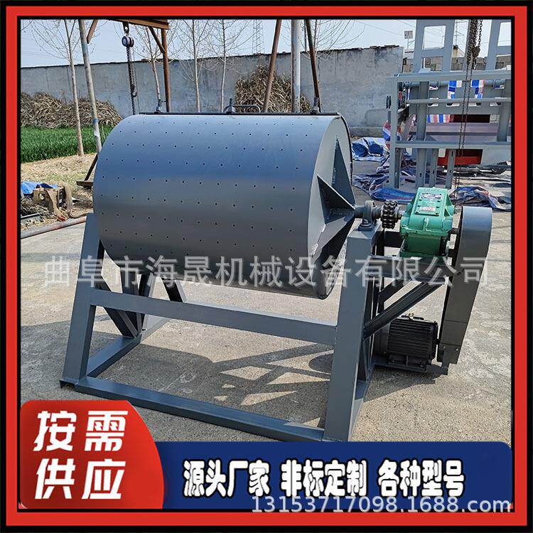 配件批量翻新去锈机 非标水磨光饰机 钻孔式六角滚筒抛光机