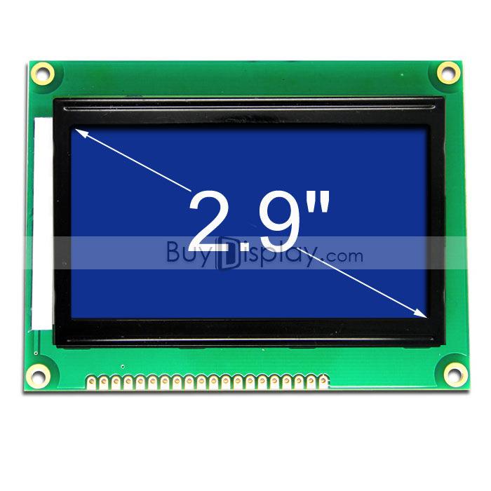 2.9寸LCD128644液晶屏/LCM128x6图ERM12864形点阵模块蓝/底白字/