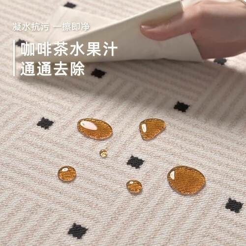 地毯客2025款法式中古耐脏厅免洗可擦qr170201沙发边卧室床新地垫