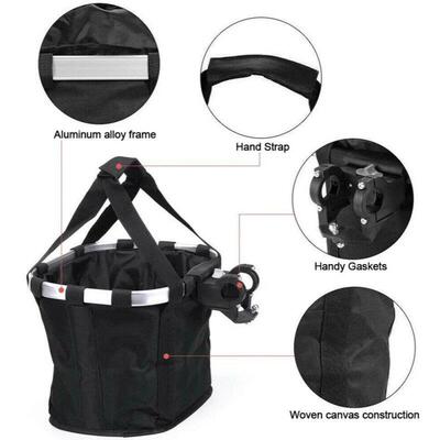 Bicycle Front Basket Bike Small Pet Dog Carry Pouch 2in1