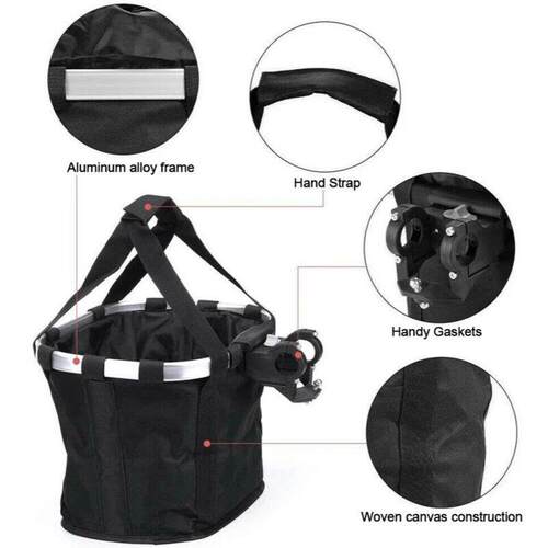 Bicycle Front Basket Bike Small Pet Dog Carry Pouch 2in1