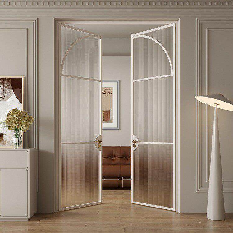 法式覆古老铁门玻璃门极窄双开门阳台书房室内对开门铁艺门庭院门