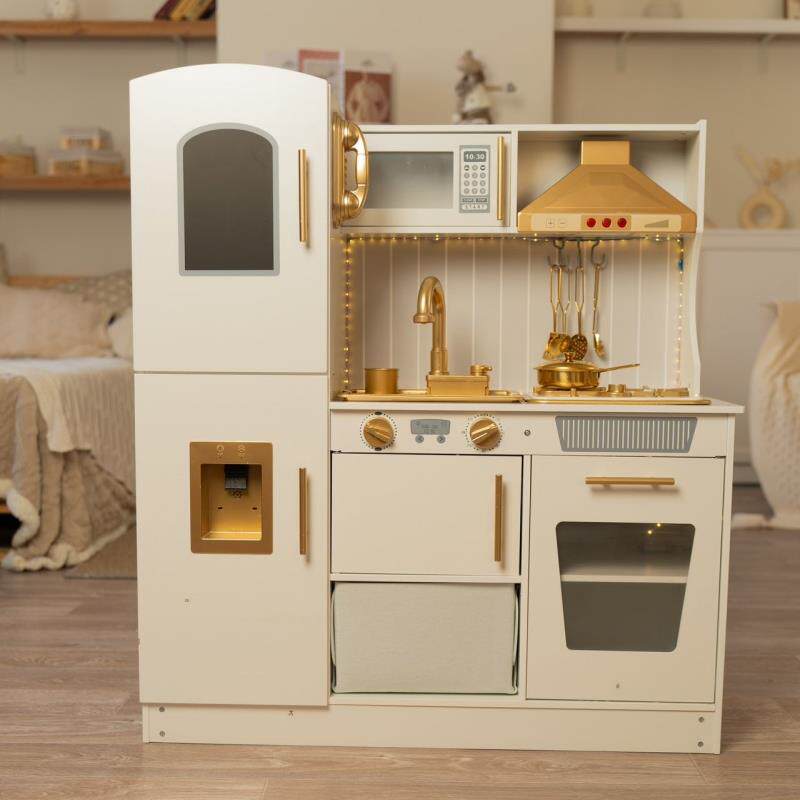 儿童扮家家酒厨房玩具木质制彷真冰箱女孩做饭套装声光出水款2-6