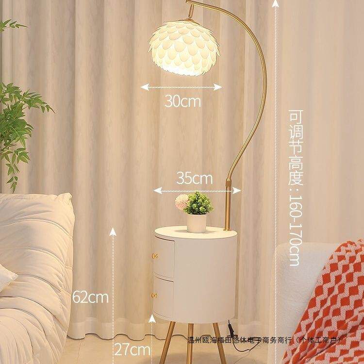 2026新款落地灯卧室网红智能床头柜一体法式轻奢客厅沙发边几台灯