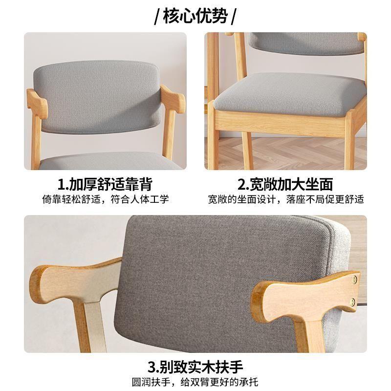 实木椅子靠椅餐椅家用餐桌凳子学生学坐习久舒书适背软包见详情扶