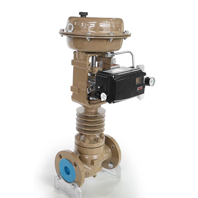 众源Y式HS00大PG 气动薄膜高温调节阀型通NKS道流量一体压笼230℃