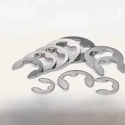 304不锈钢开口挡圈e型卡扣M1.2 1.5 2.5 3.5 4 5 68101215