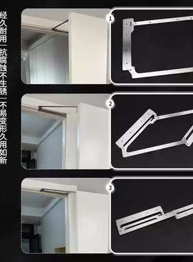 180度折叠门五金配件适用25-45mm门无下轨304不锈钢平折开门铰链