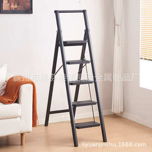 室内折叠梯加厚碳钢带扶手梯子室内外乔迁之喜梯 家用梯子扶手梯