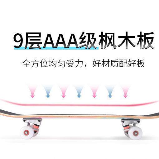 陆地冲浪滑板专业四轮男女儿童初学者青少年双翘成人刷街滑板车