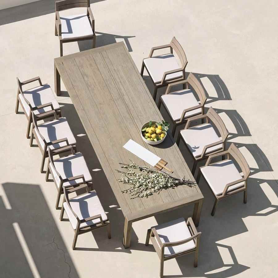 户外简约实木餐桌椅柚木复古风防水防晒露天休闲庭院花园家具