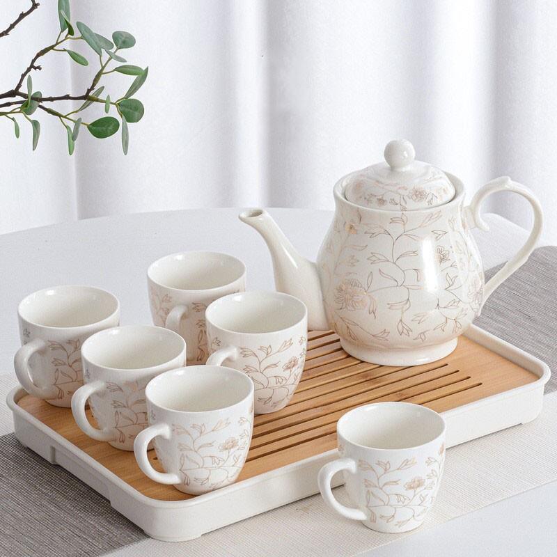采购产品现代茶壶套装，简单家用茶杯套装，客厅组合茶具套装，中