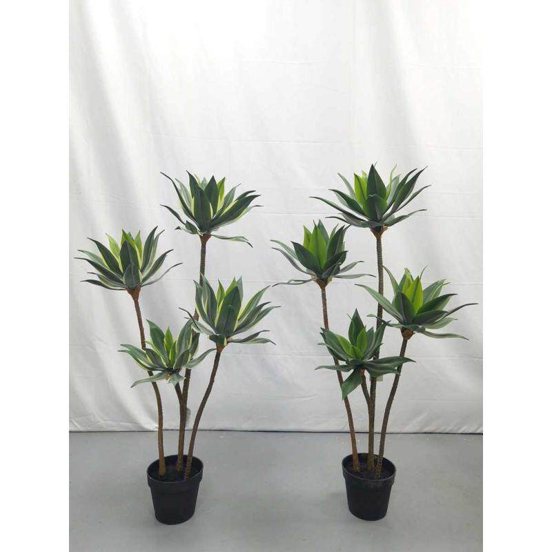 仿真仿真假盆栽植物室内装饰手感植龙舌兰宝莲霜肉多头带绿多树