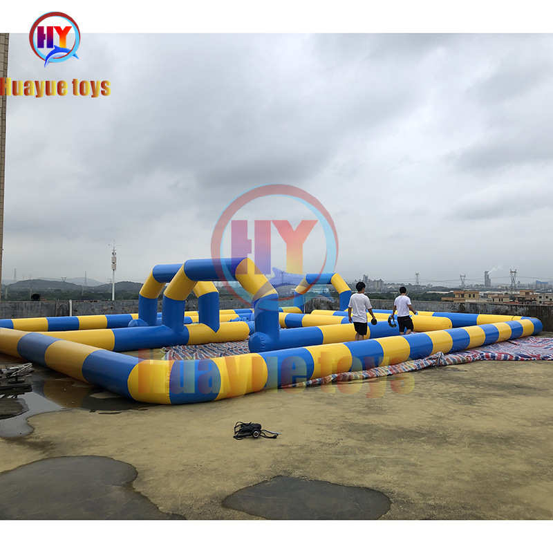 充气赛道碰碰车围栏厂家直销带底布充气足球场大型户外围栏足球场