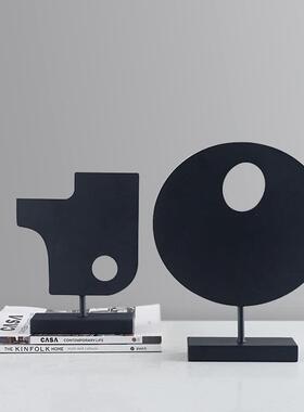 简约现代几何抽象摆件组合样板房售楼处客厅书房软装饰品展厅摆设