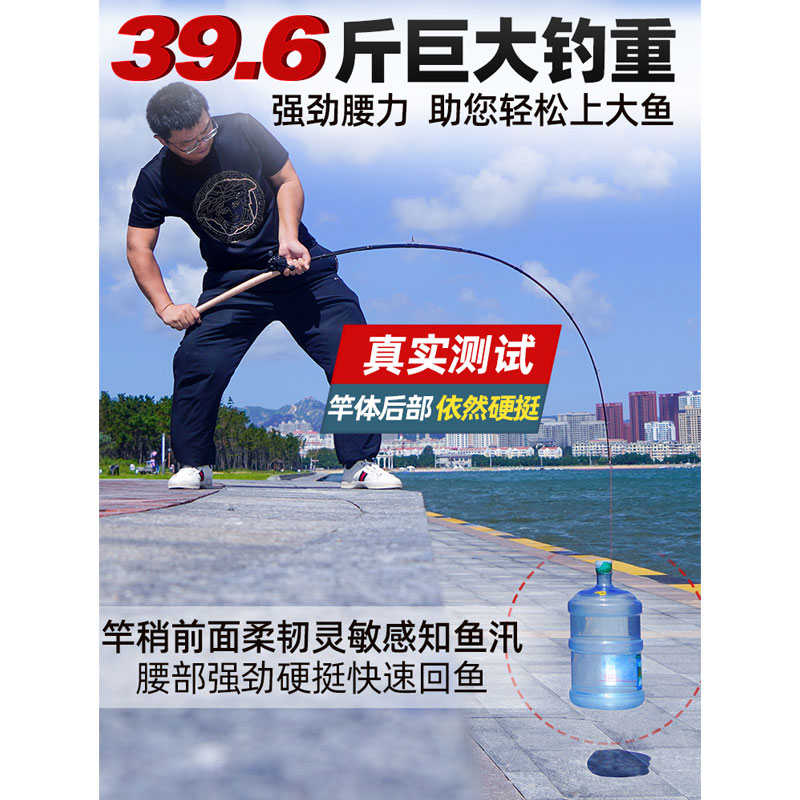 创威雷强竿碳素路亚竿套装轻重雷XH/H调水滴轮远投打黑专用杆全套