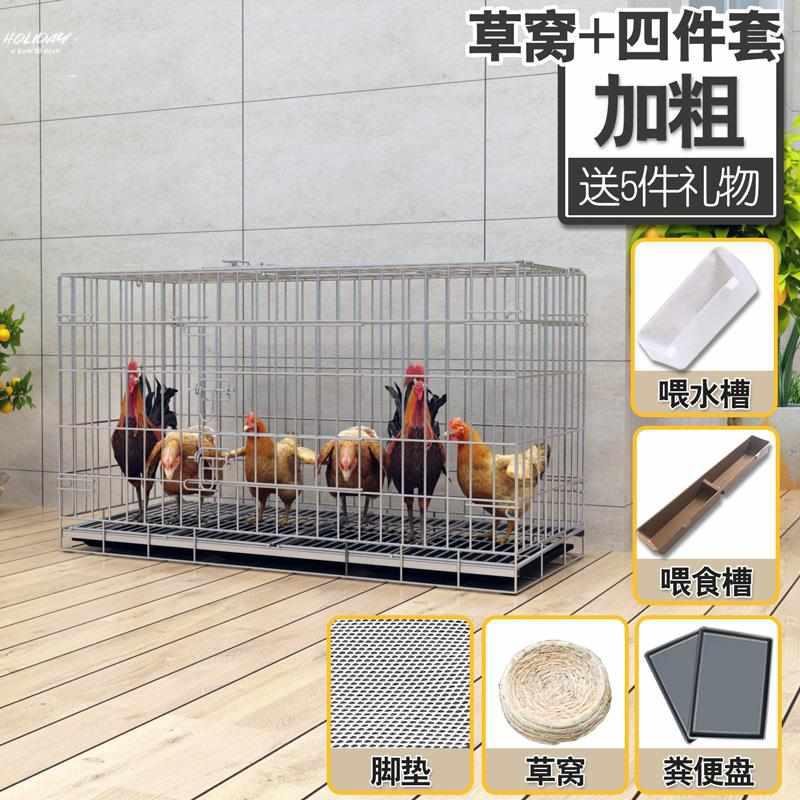养鸡笼特大号清折叠鹅鸭家用铁丝网大号笼养殖鸡罩鸡舍笼子自动粪