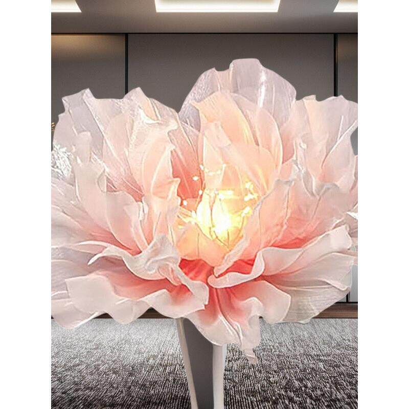 开合花自动静音落地灯会动呼吸花瓣灯门店婚庆橱窗装饰彷真人造花