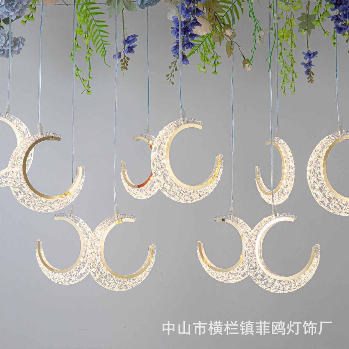 新款亚克力10头月亮吊灯创意浪漫婚礼堂舞台布置装饰 婚礼堂吊灯,节庆用品/礼品,吊顶纱幔,淘宝优惠券,粉丝福利购,淘宝优惠卷