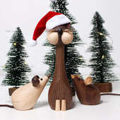 十二生肖鼠年木偶工艺礼品 饰木质鼠摆件木制工艺品 北欧家居装