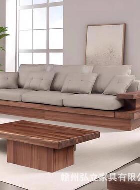 木沙BD-XW18#实发黑胡桃木新中墅式组合型现代简约大小户家用客厅