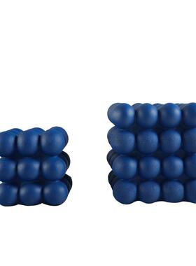 GD-A1078简约现代树蓝色多球立方摆件样板房间几客厅茶桌面脂饰摆