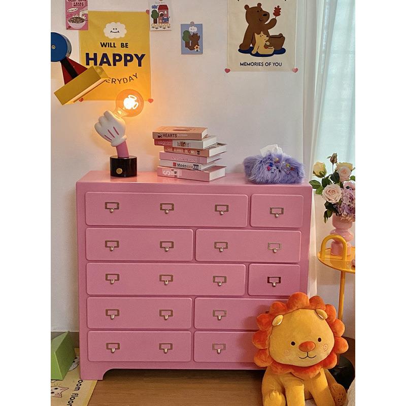 网十多斗柜柜抽屉柜巴胺十抽储物柜客厅卧KIS室靠墙多功能十红二