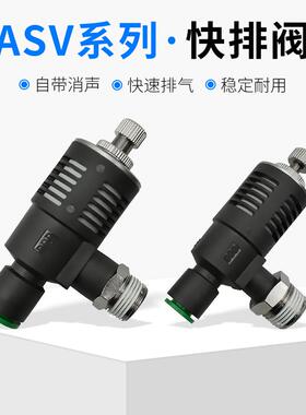 ASV310F-01-06S快速排气节流阀ASV410F-02-08S/ASV510F-03-10S