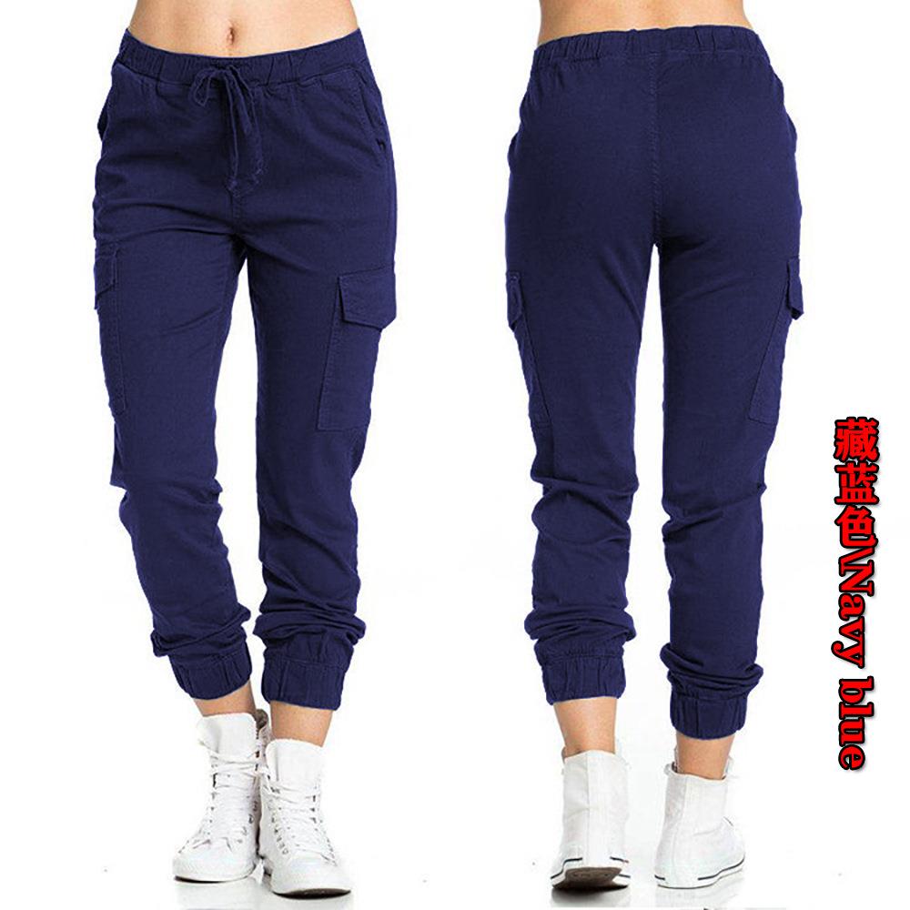 Pants Drawstring Waist Elastic Pants Casual Cargo