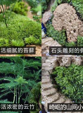 流水版假山盆景吸水奇石室内盆栽上水石头摆件天然山水造景绿植物