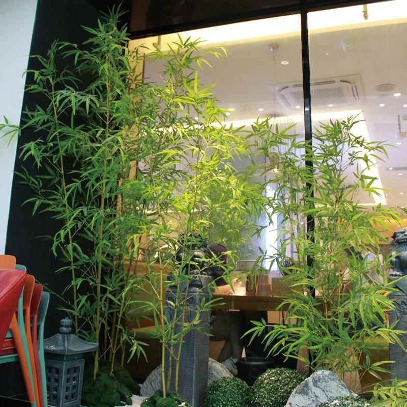 仿真竹子隔断装饰竹子植物造景盆假栽毛竹别摆件酒店装修146屏墅